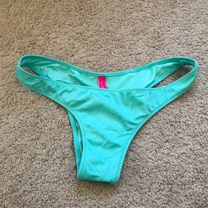 Teal thong swim bottoms